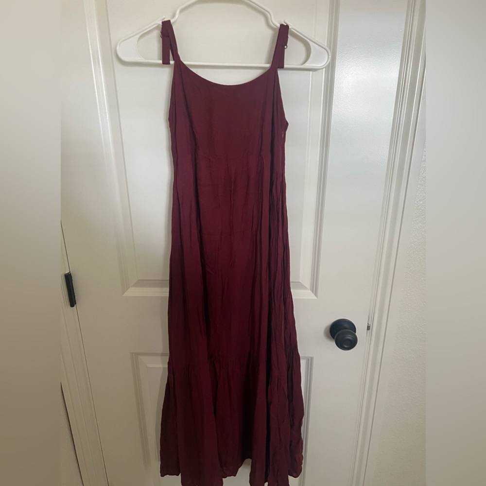 Burgundy ankle length dress